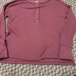 SO Maroon Ribbed Knit Top